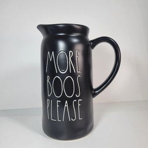 Rae Dunn More Boos Please Pitcher Artisan Collection Magenta Halloween Green